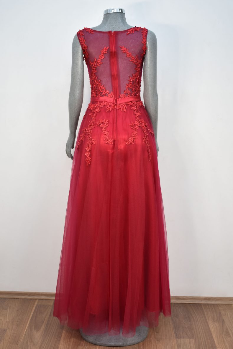 Renta de vestido de fiesta Largo Mod. VL4761 color rojo
