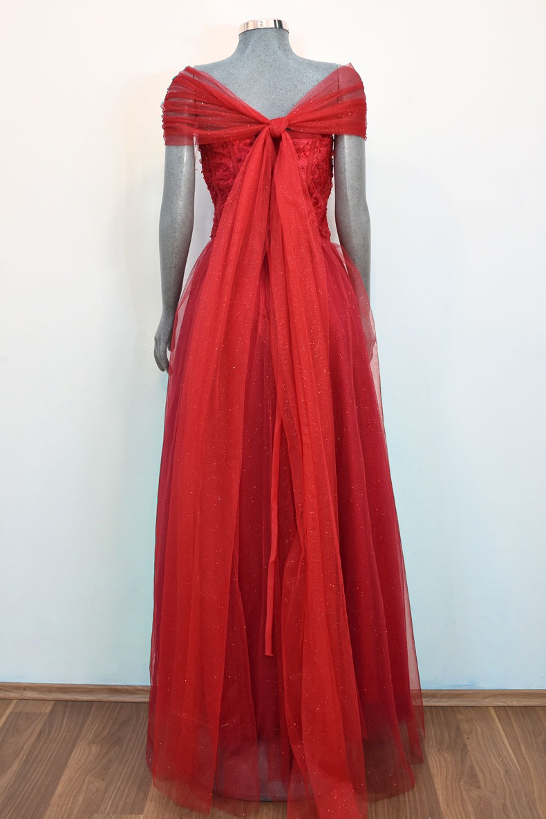 Renta de vestido de fiesta Largo Mod. VL12670 color rojo