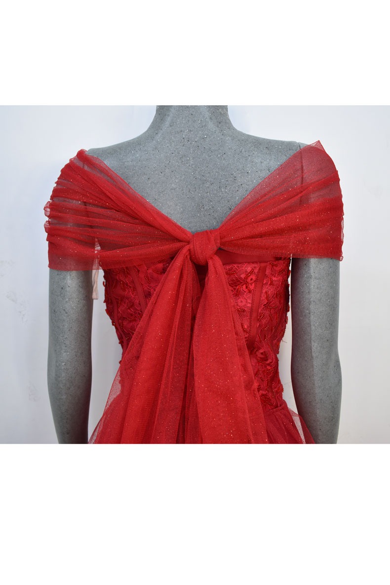 Renta de vestido de fiesta Largo Mod. VL12670 color rojo