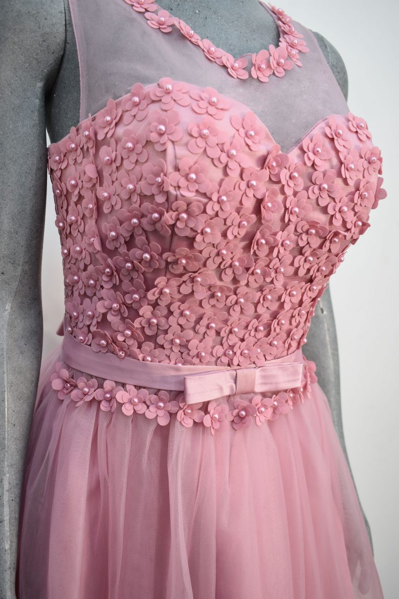 Vestido de fiesta corto Mod. VC004 color rosa