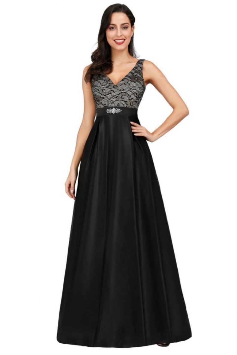 Renta de vestido de fiesta Largo Mod. vl2700 color negro