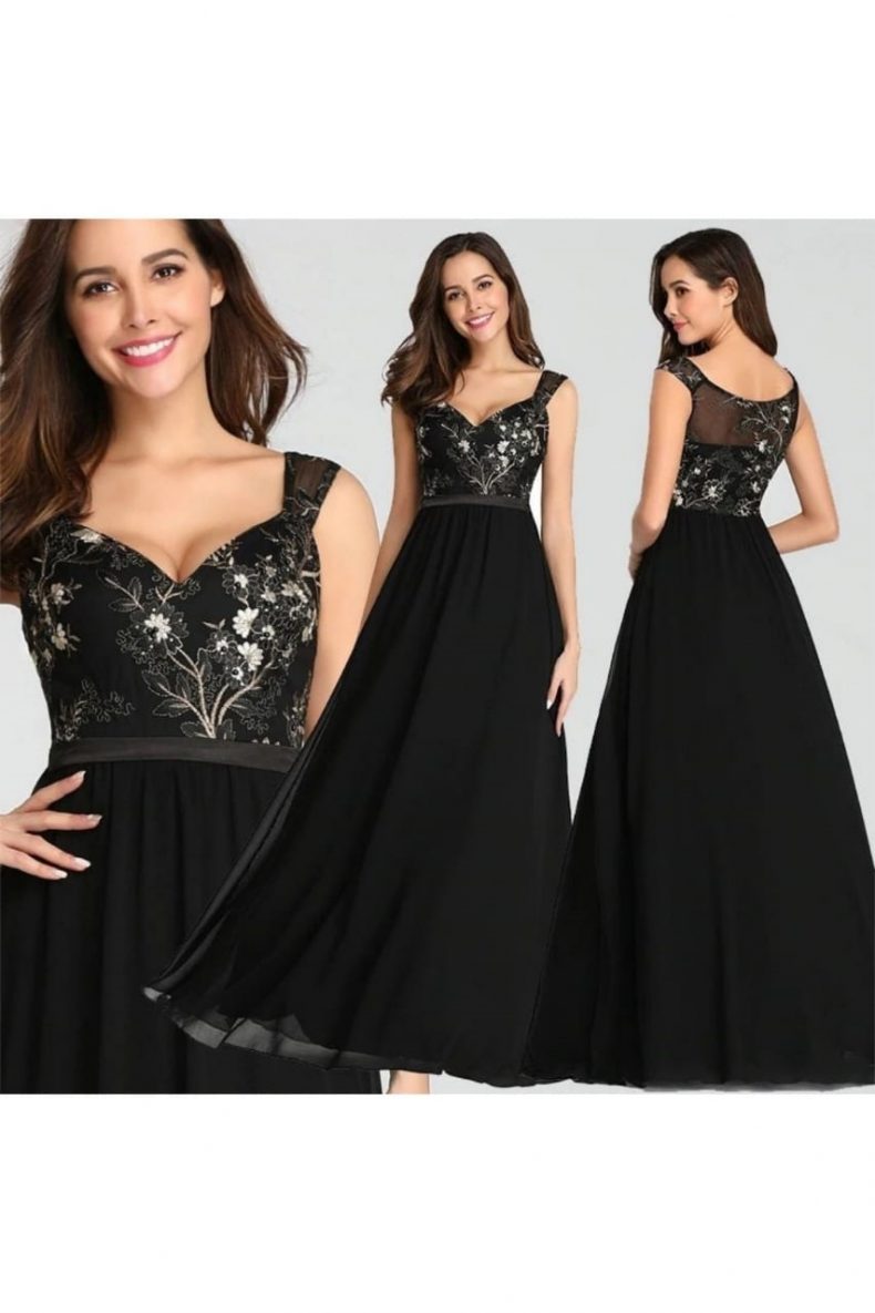 Renta de vestido de fiesta Largo Mod. VL2899 color negro