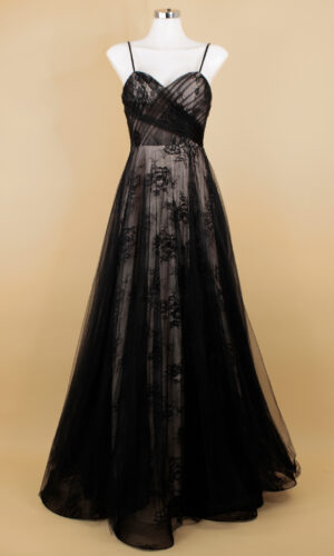 vestido de noche negro talla 6