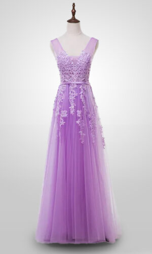 Vestido de fiesta color lila talla 6