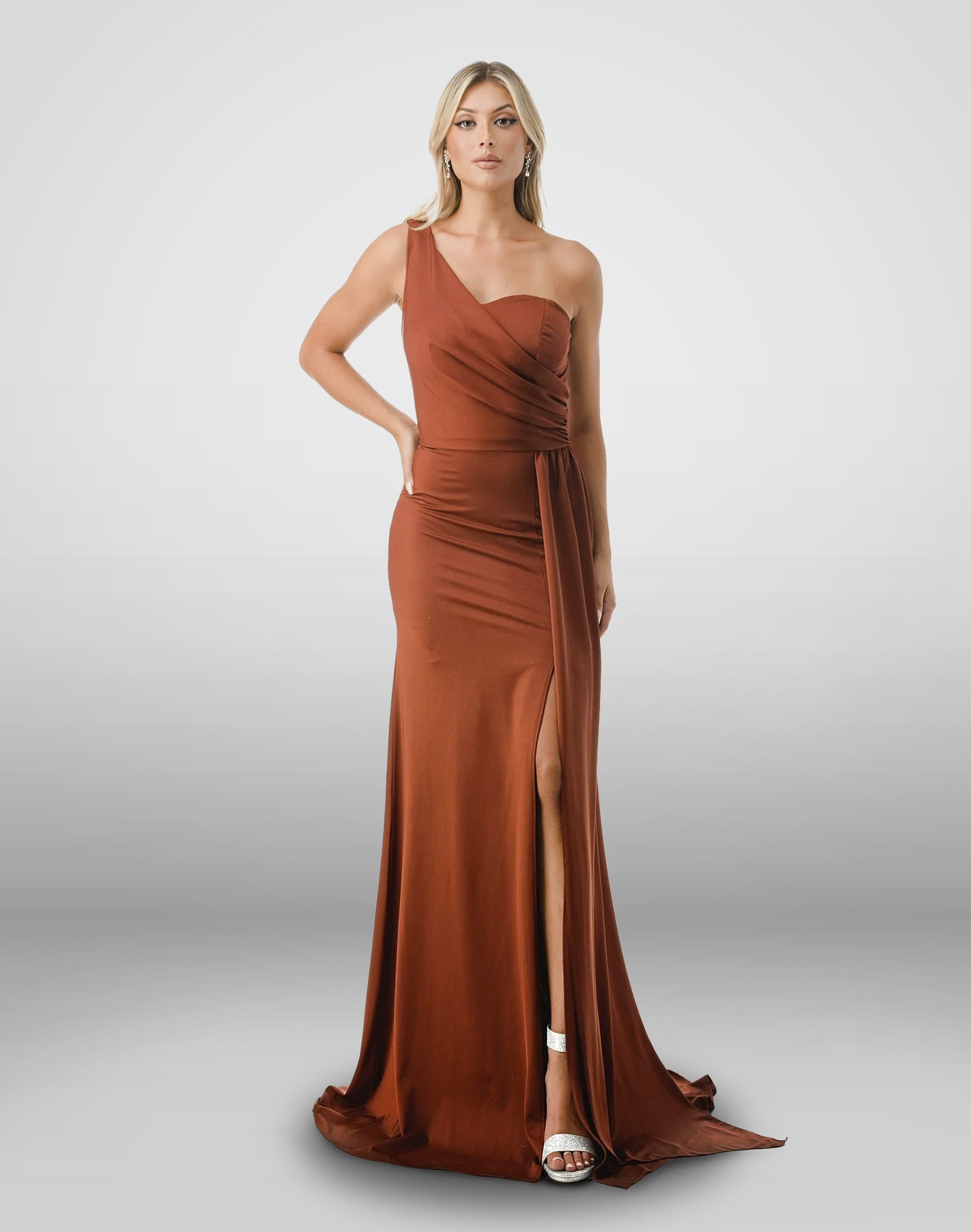 Vestido Cafe Largo Vestido Largo Para Mujer En Color Café Con