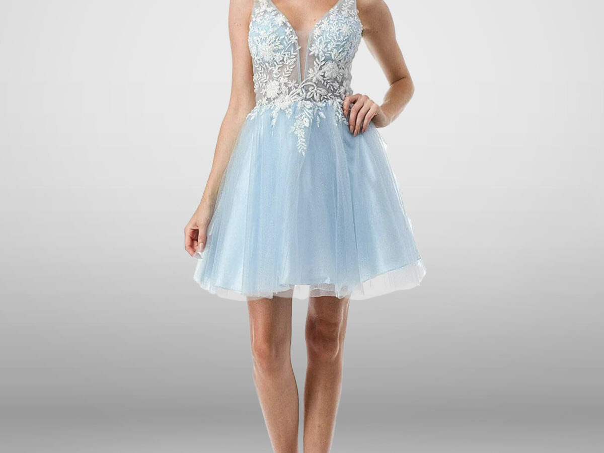 Vestido Azul Celeste Corto Color Azul Claro Vestidos Cortos Azul