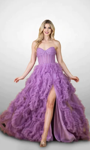 vestido de fiesta color lavanda ac0019