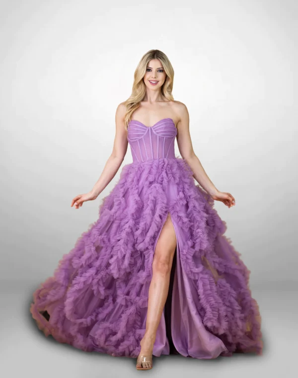 vestido de fiesta color lavanda ac0019