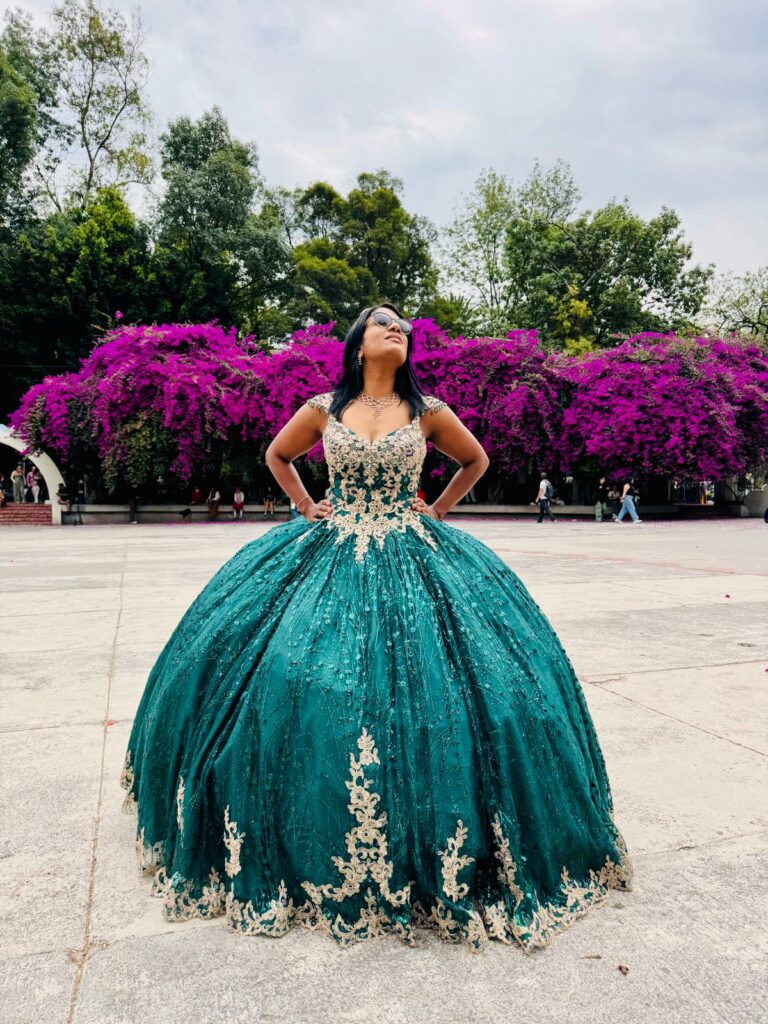 vestido verde de xv