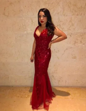 Vestido de noche rojo