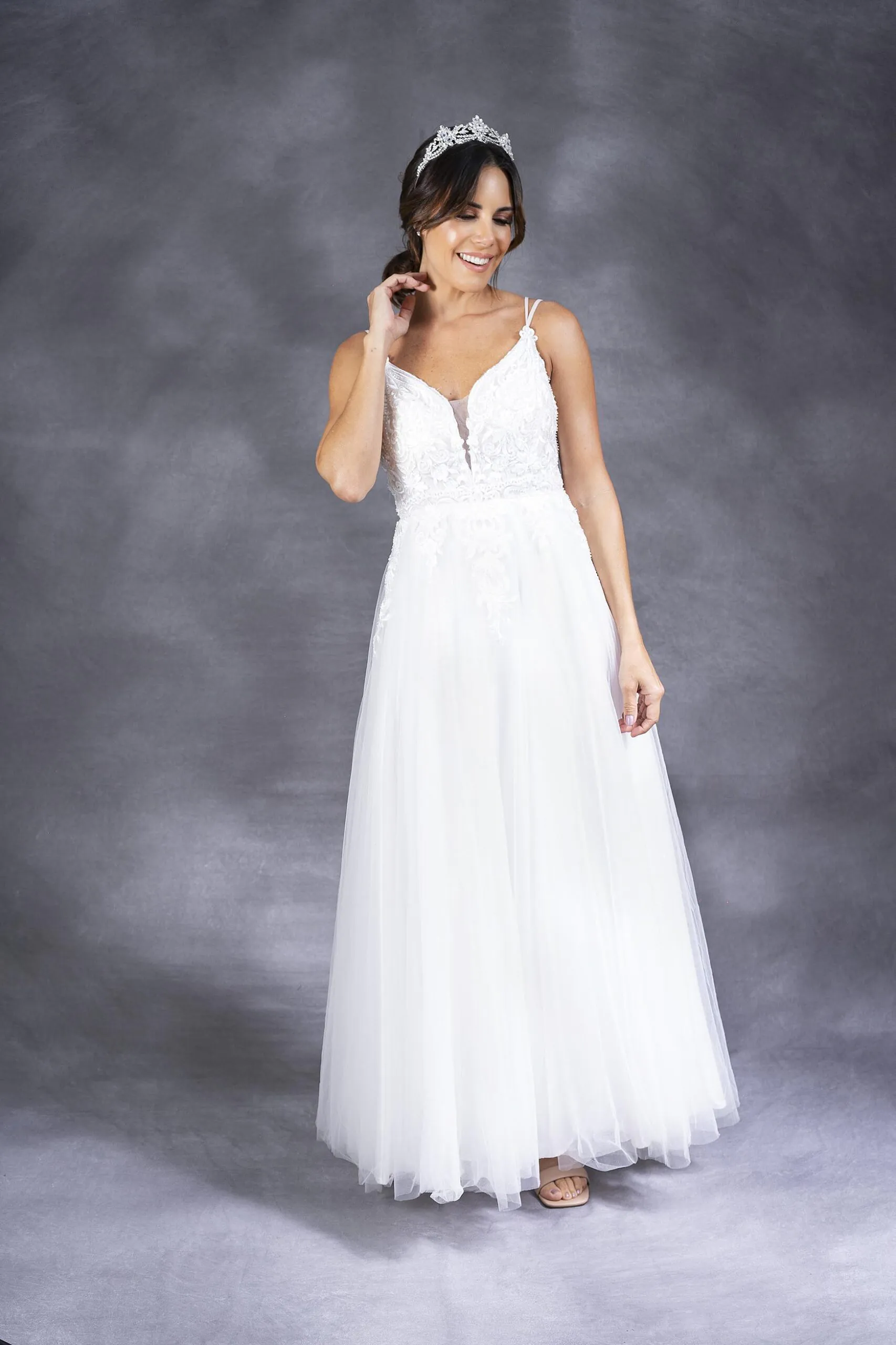 Vestido de novia corte imperio