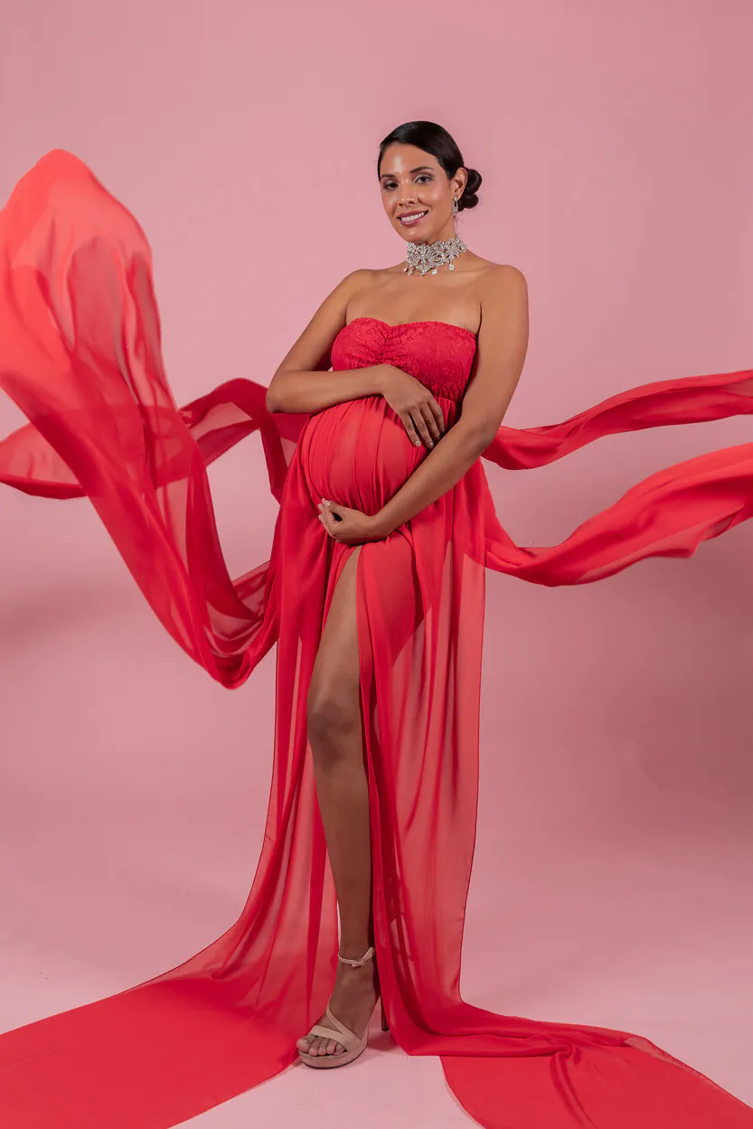 Vestido de maternidad rojo