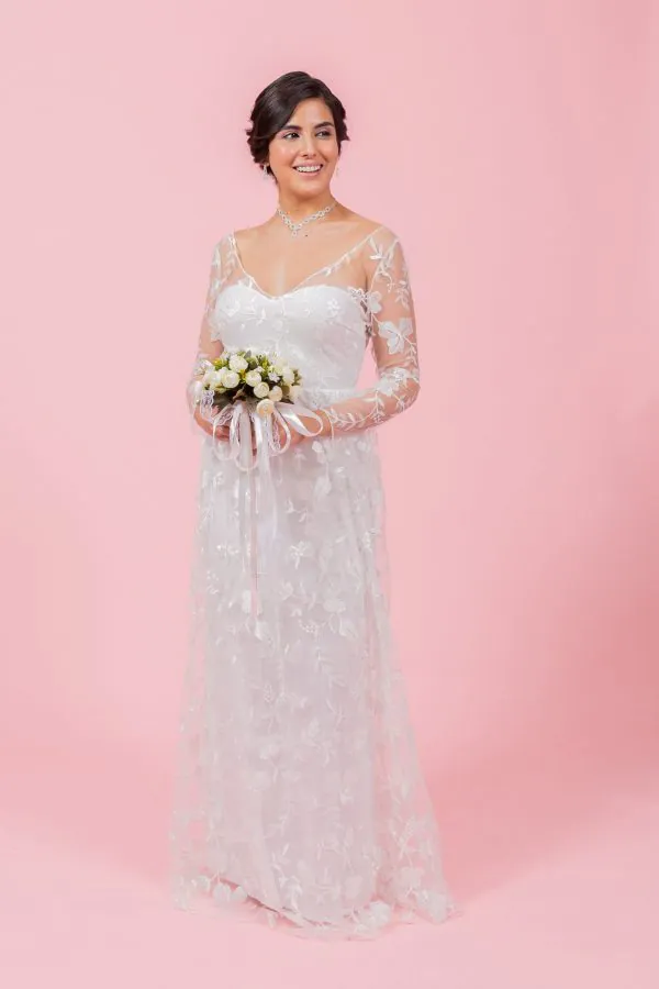 Vestido de novia corte imperial