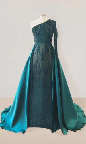 vestido de fiesta color azul turquesa talla 12 mangas largas