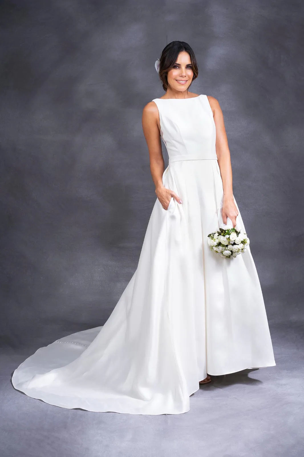 Vestido de novia corte imperio