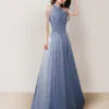 Vestido de noche color azul talla 4