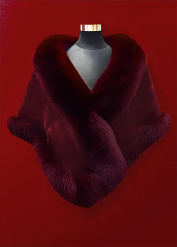 Abrigo de peluche color vino