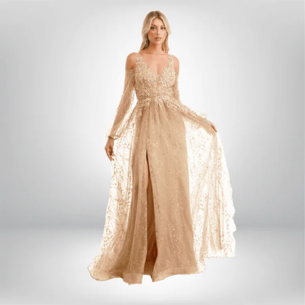 Vestido de noche nude
