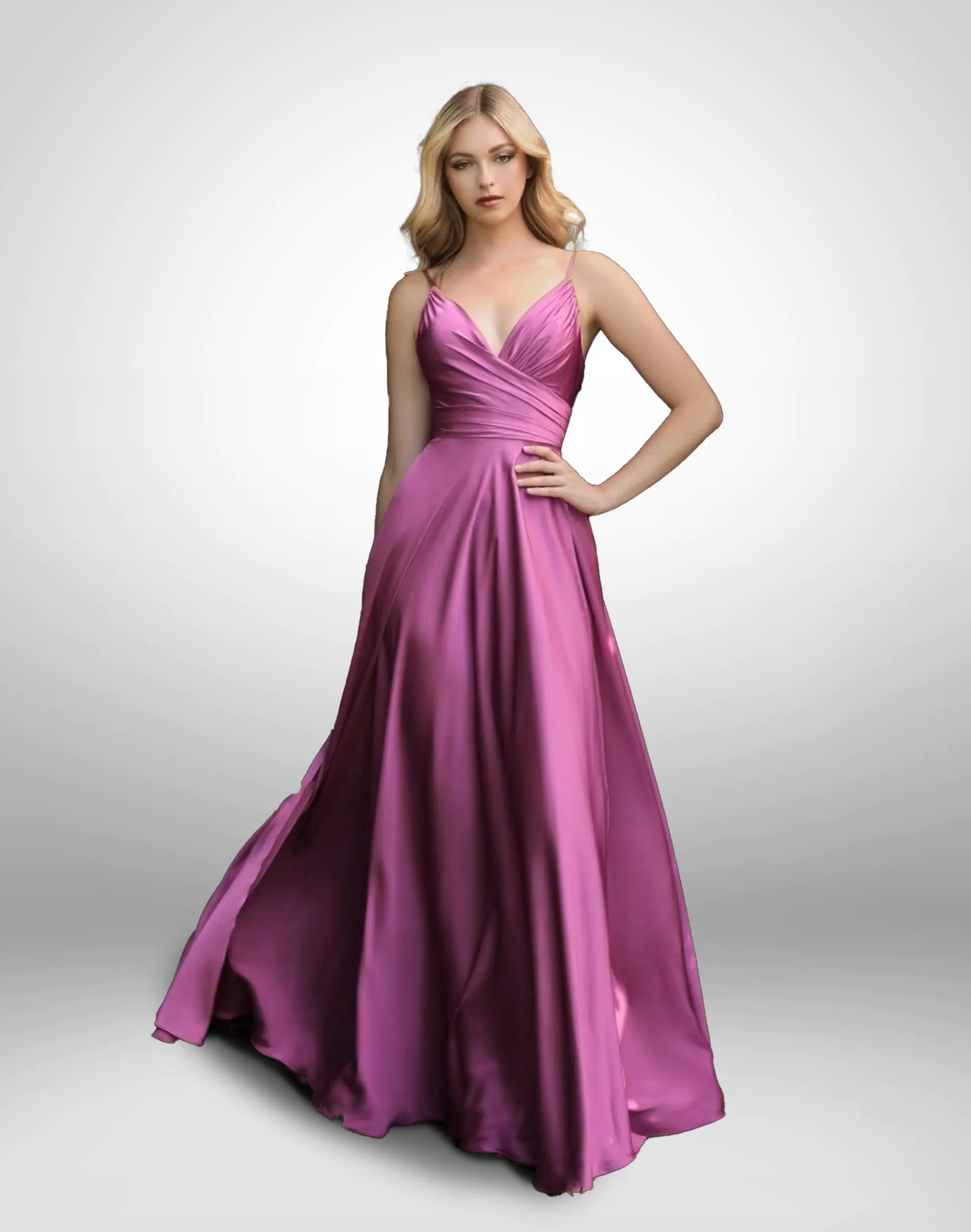 Vestido de noche fucsia