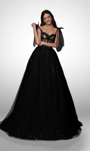 Vestido de noche color negro talla 16