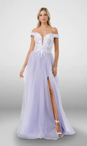 Vestido de fiesta color lila talla 20