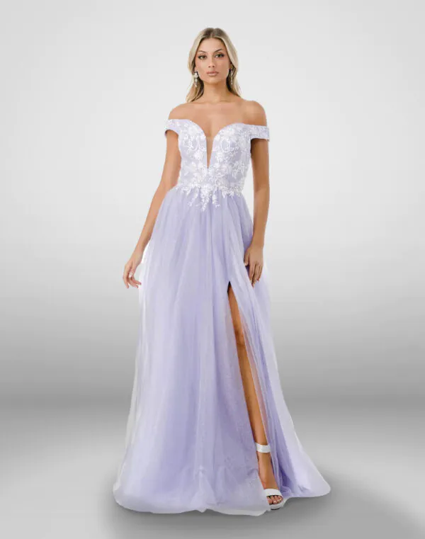 Vestido de fiesta color lila talla 20