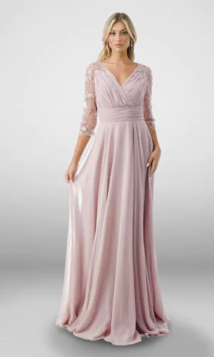 Vestido de noche color rosa talla 18