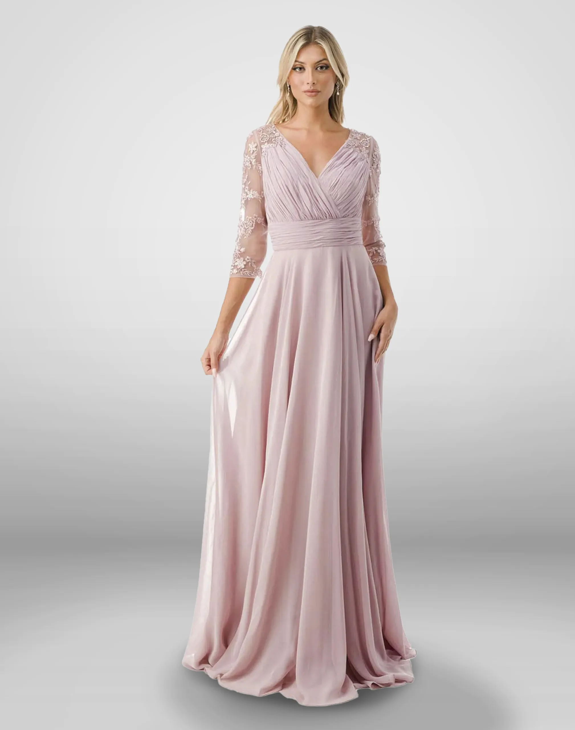 Vestido de noche color rosa talla 18