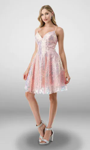 Vestido de fiesta color rosa talla 16