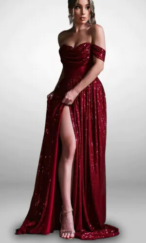 Vestido de noche rojo