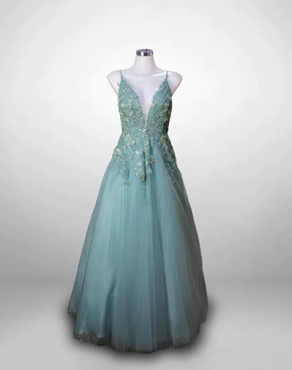 Vestido de noche azul