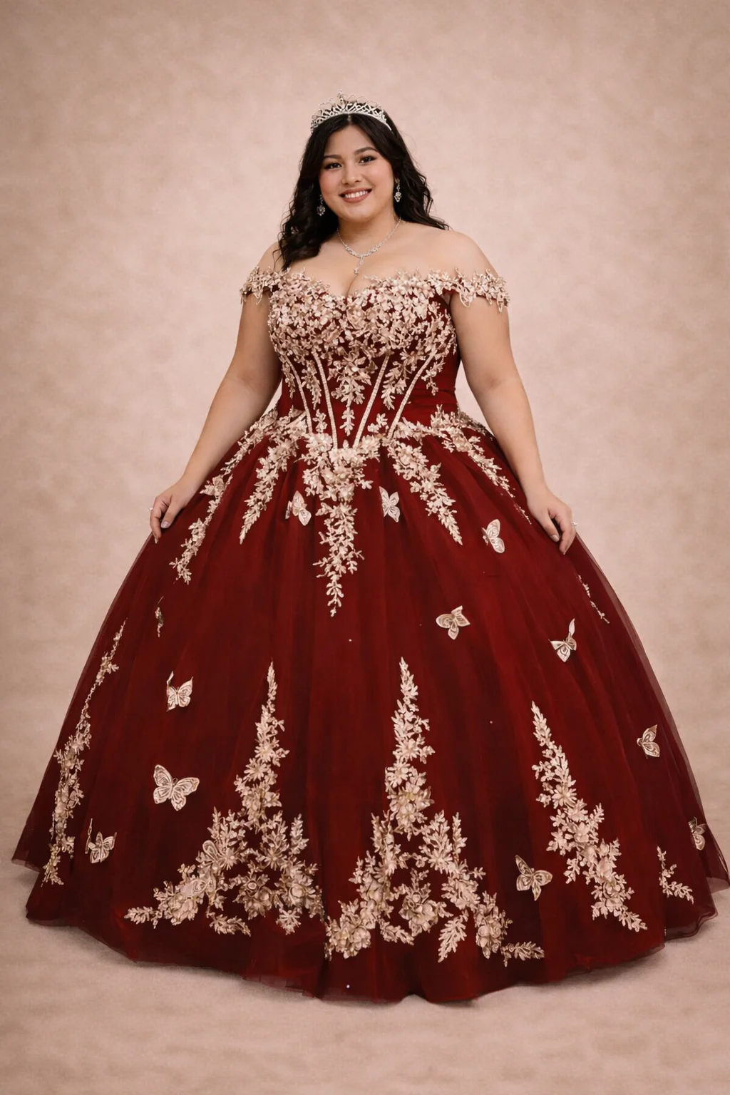 Vestido de XV años vino modelo 2494VN