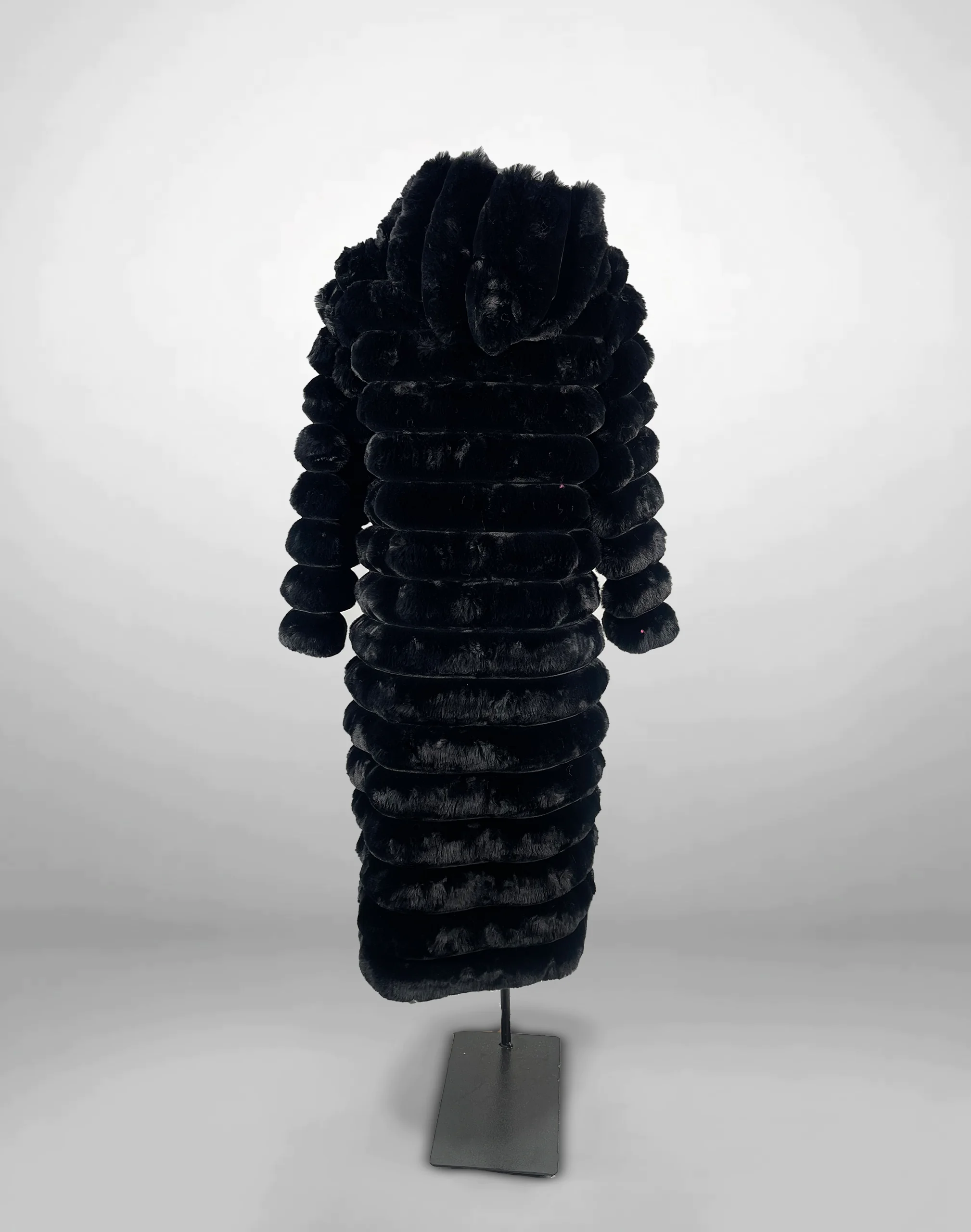 Abrigo Largo de Peluche NEGRO - Image 2
