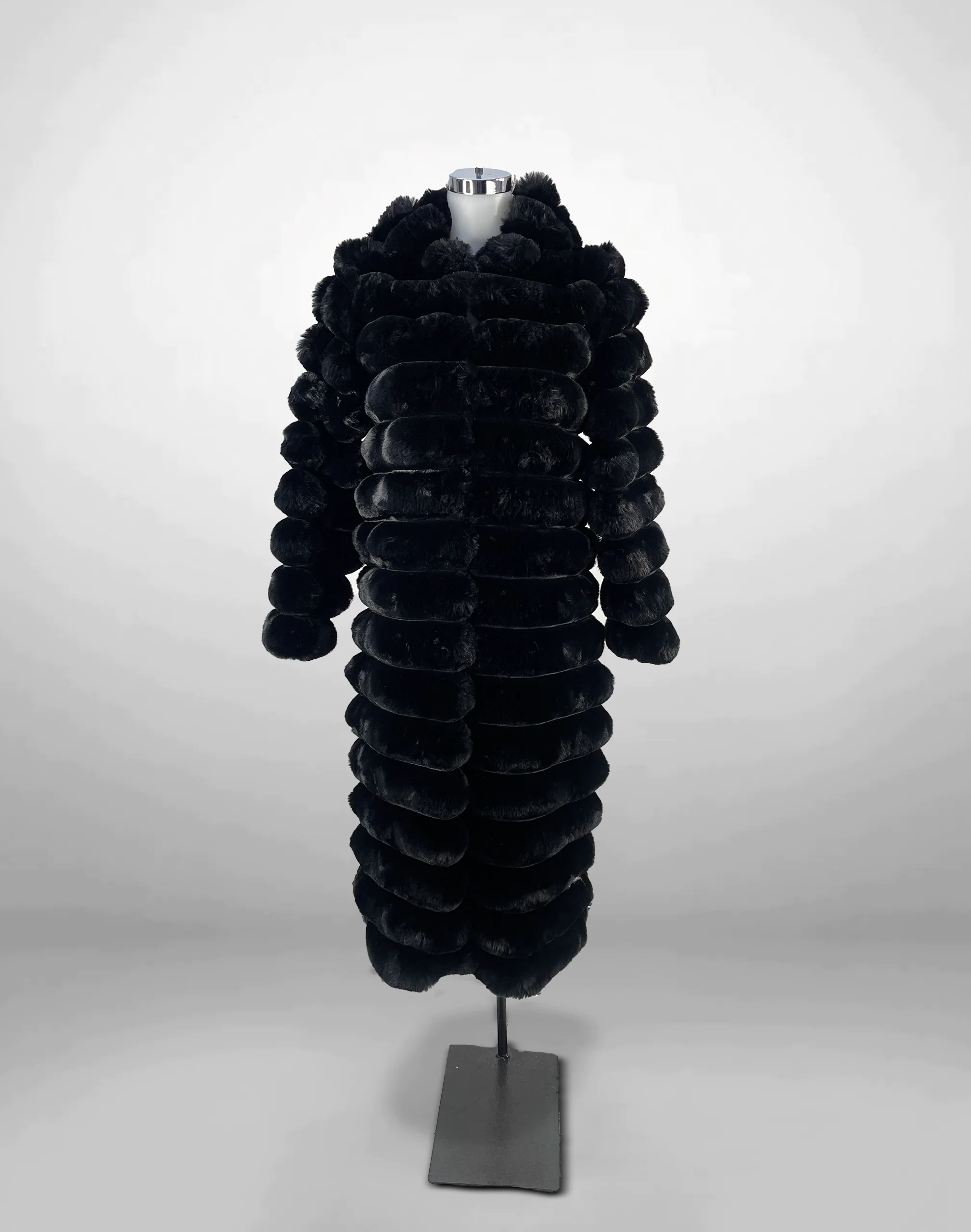 Abrigo Largo de Peluche NEGRO