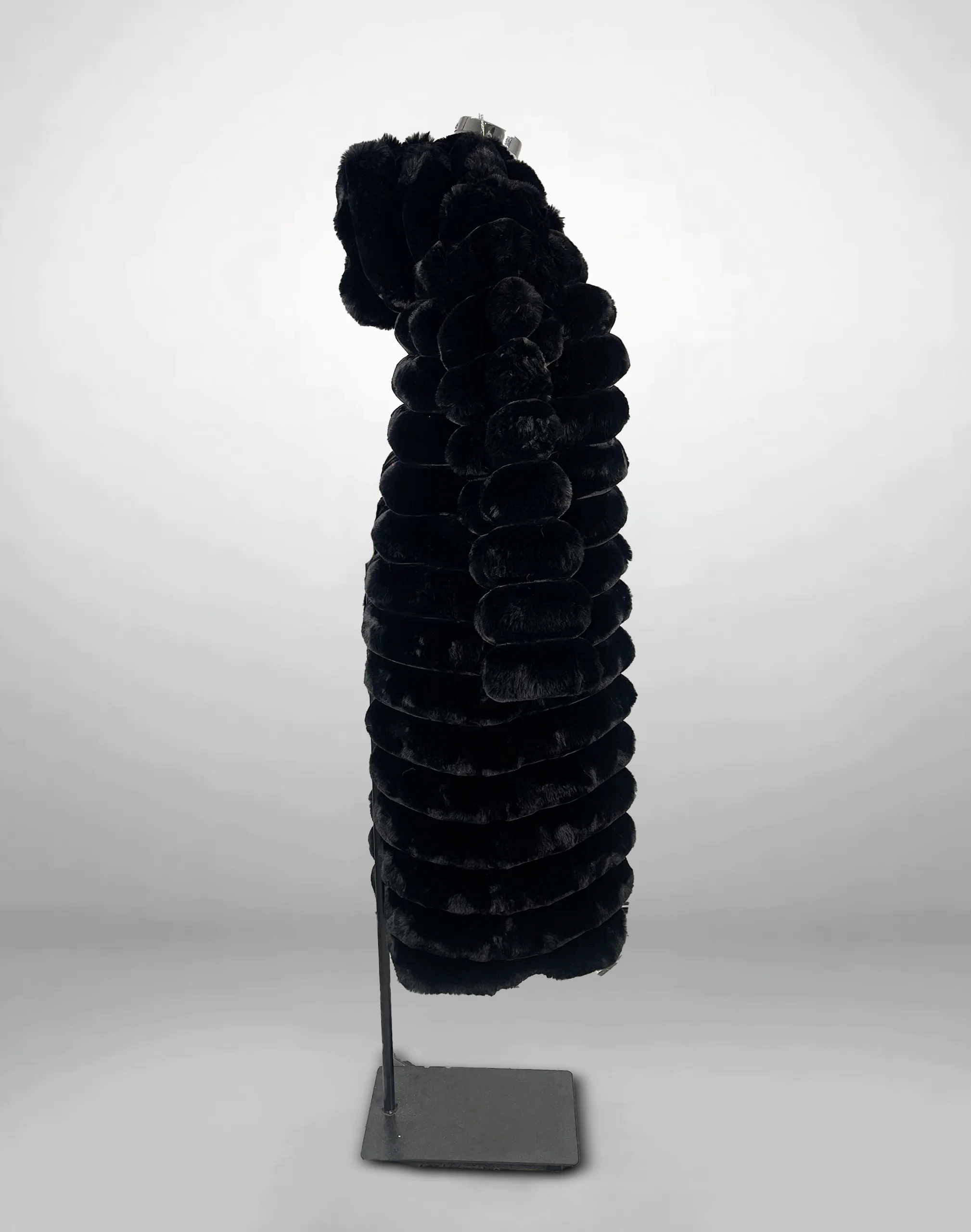 Abrigo Largo de Peluche NEGRO - Image 3