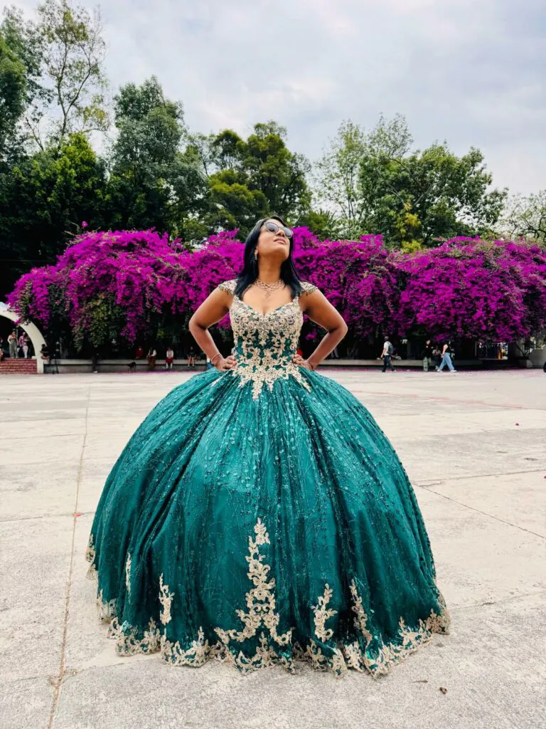 vestido verde de xv